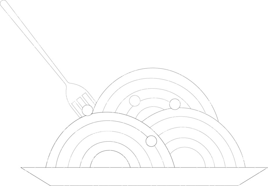 Italy Themed Graphic Collection - Pasta Outline Icon